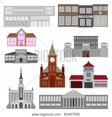 vector buildings set