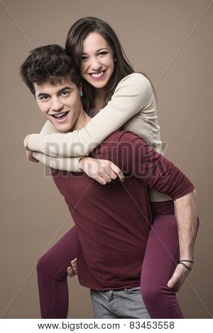 Smiling Couple Having Fun