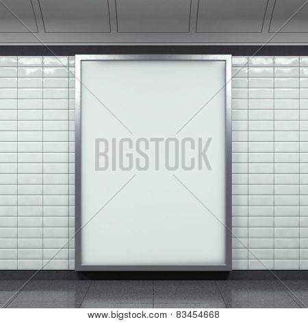 vertical billboard on metro station