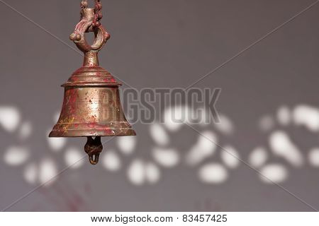 Traditional Buddhist Bell In Nepali Temple