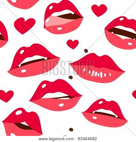 Sexy lips seamless pattern