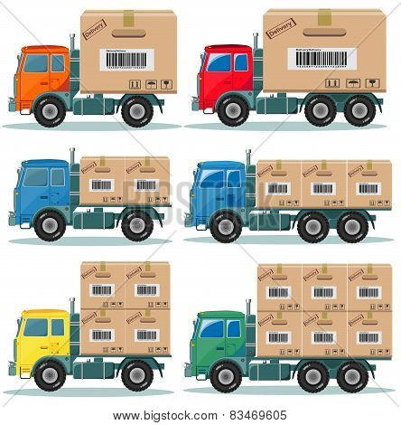 Truck for delivery vector set
