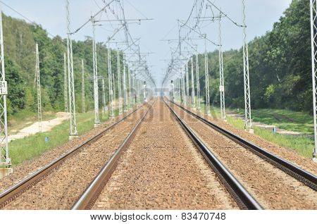 The Railway Line. Electric Traction. Tracks For Trains