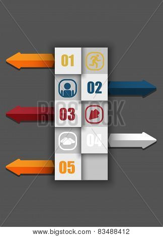 modern tile design business step by step infographic arrow