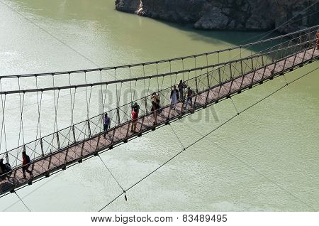 Laxman Jhula Bridge Over Ganges River