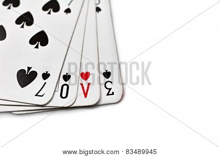 Playing Cards With Written Love
