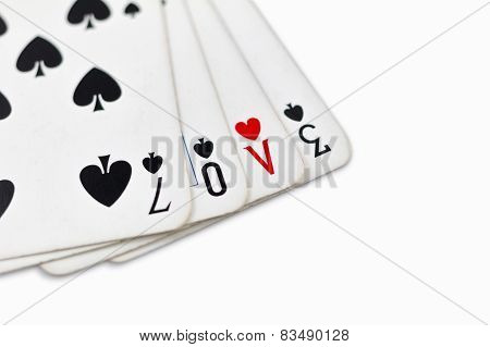 Playing Cards With Written Love