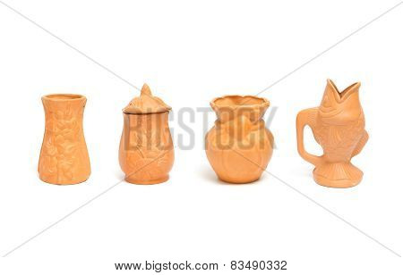 Collection Of Clay Vases For Gardening