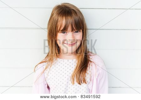 Close up portrait of a cute little girl