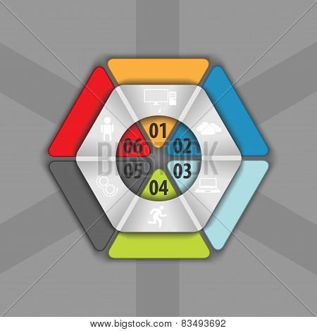 part of hexagon infographics elements
