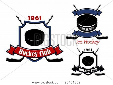Ice hockey club emblems or badges