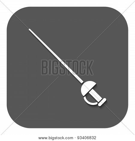 The Sword Icon. Epee Symbol. Flat
