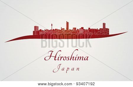 Hiroshima Skyline In Red