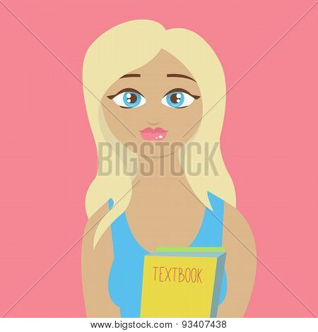 Girl with textbook