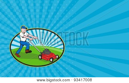 Business Card Lawnmower Man Lawnmowing