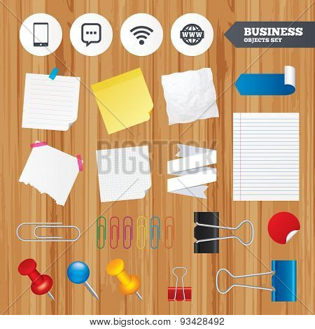 Communication icons. Smartphone and chat bubble.