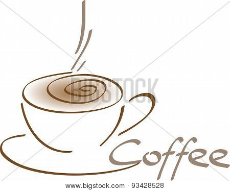 Painted coffee cup, vector