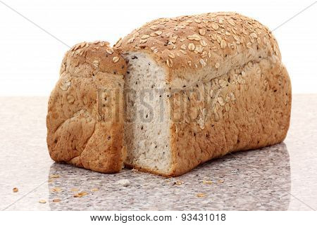 Whole Wheat Bread Sliced On Marble Table