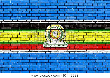 Flag Of Eac Painted On Brick Wall