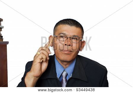 Contemplated The Idea Planning, Paper, Text, Brooding,  Expression, Background, People, Looking.