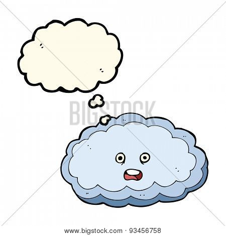 cartoon cloud with thought bubble