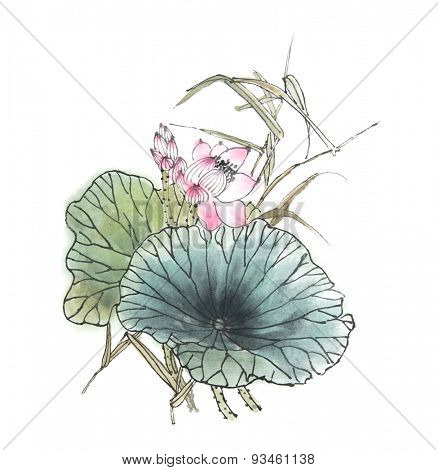  Chinese painting of a Lotus