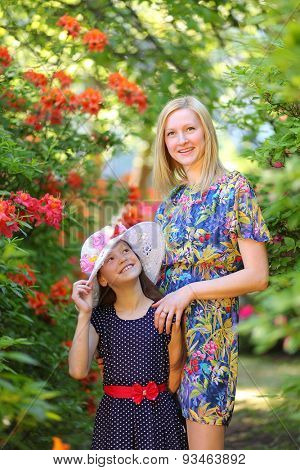 young mother with daughter in park