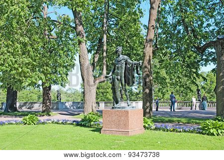 Tsarskoye Selo (Pushkin). Saint-Petersburg, Russia. The Apollo Belvedere Sculpture