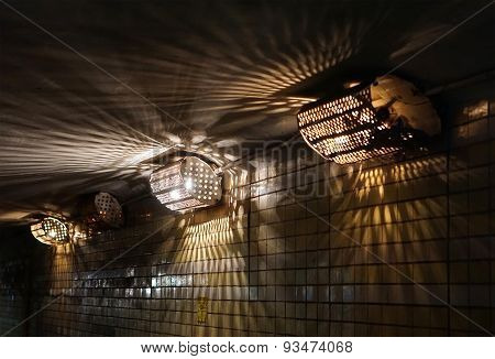 Old Electric Lamps In Underground