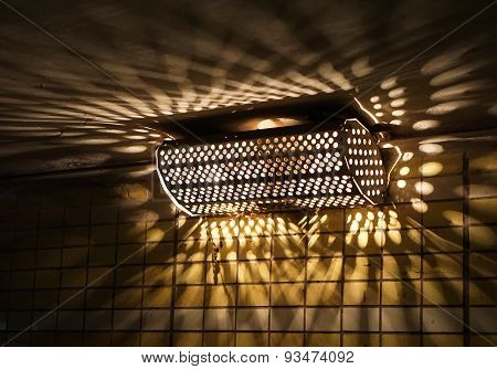 Old Electric Lamp In Underground