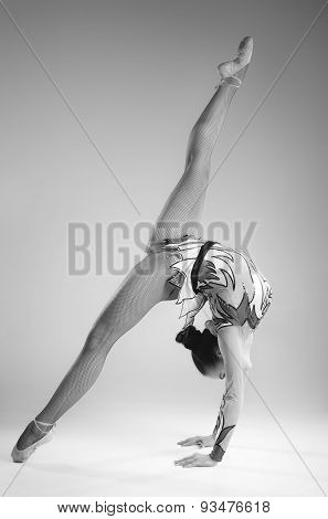 Beautiful Young Woman Limber Exerciser In The Studio