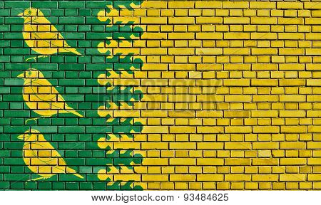 Flag Of Finchfield Painted On Brick Wall