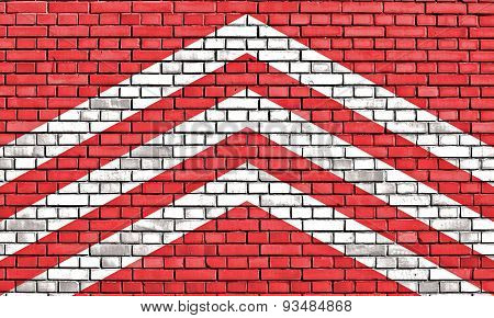 Flag Of Glamorgan Painted On Brick Wall