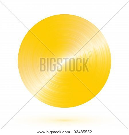 Round Brushed Gold With Reflections