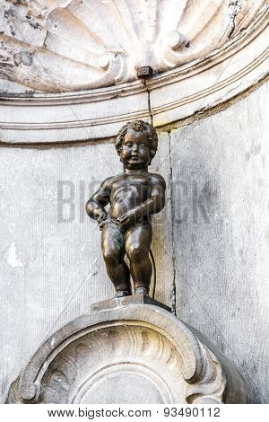 Manneken Pis Statue In Brussels
