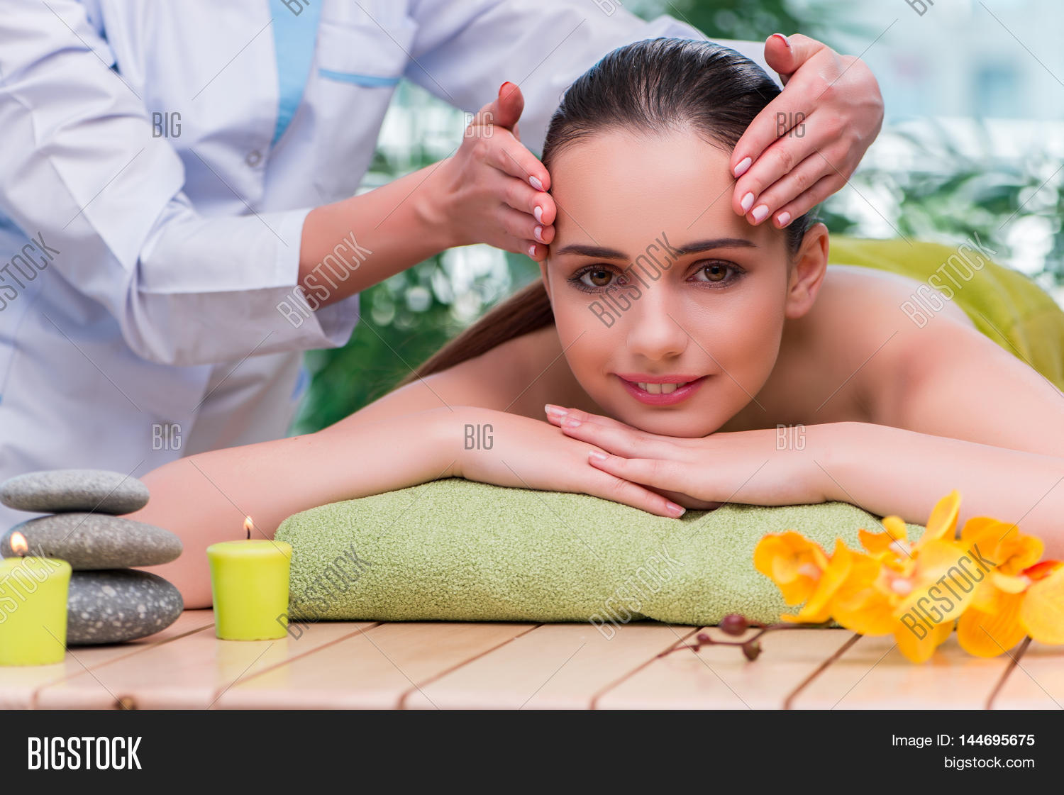 Young Woman During Massage Session Image & Photo | Bigstock