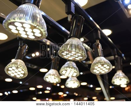 LED Light on mall roof.