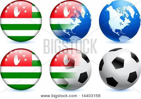 Abhazia Flag knap med globale fodbold begivenhed oprindelige Illustration