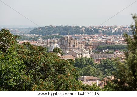 view of Rome from Janiculum Hill Italy