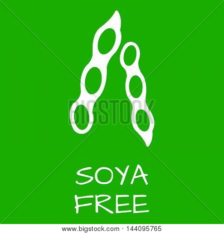 Soya Free Label. Food Intolerance Symbols. Vector Illustration.