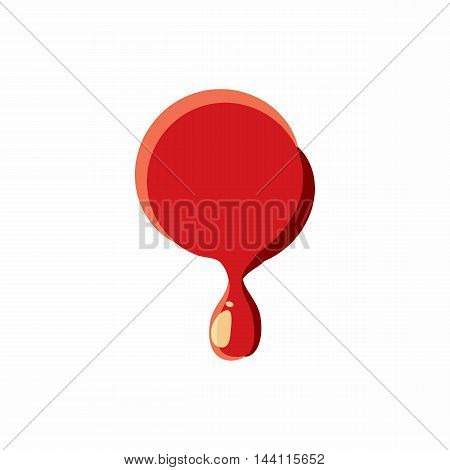 Dot punctuation mark isolated on white background. Red bloody dot vector illustration