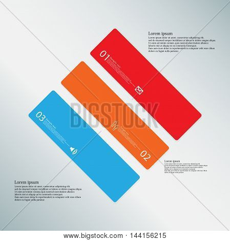 Rhombus Illustration Template Consists Of Three Color Parts On Light-blue Background