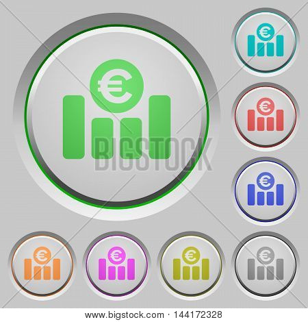 Set of color Euro graph sunk push buttons.