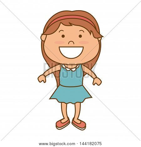 little girl smiling smile hapiness kid child cute fun vector illustration