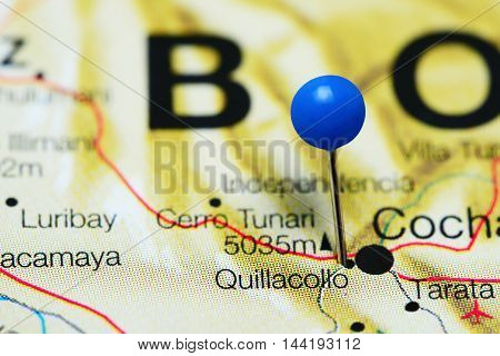 Quillacollo pinned on a map of Bolivia