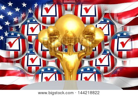 United States Of America U.S. Election Concept 3D Illustration