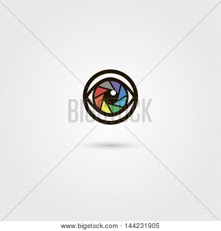 Vector shutter camera eye icon. Photography concept