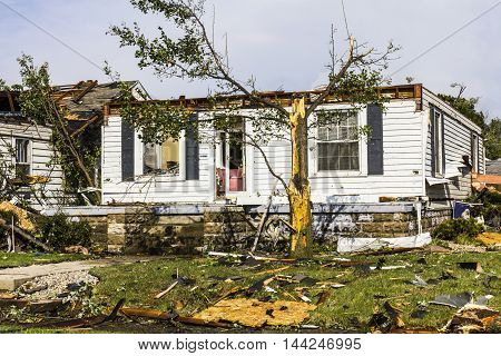 Kokomo - August 24 2016: Several EF3 tornadoes touched down in a residential neighborhood causing millions of dollars in damage. This is the second time in three years this area has been hit by tornadoes 28