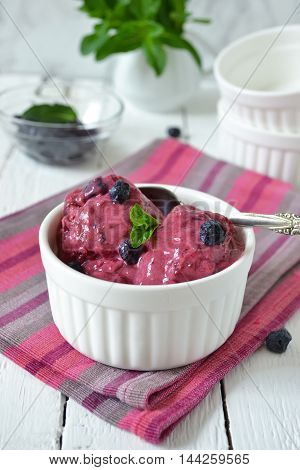 Berry ice cream fresh summer blueberry sorbet