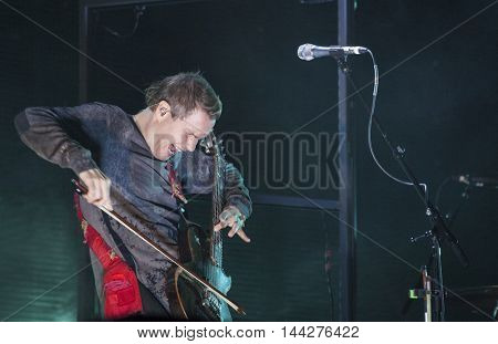 Bontida, Romania - July 14, 2016: Sigur Ros, the Icelandic post-rock band from ReykjavÃÂ­k, performing live on the stage at Electric Castle festival, one of the biggest music festivals in Romania